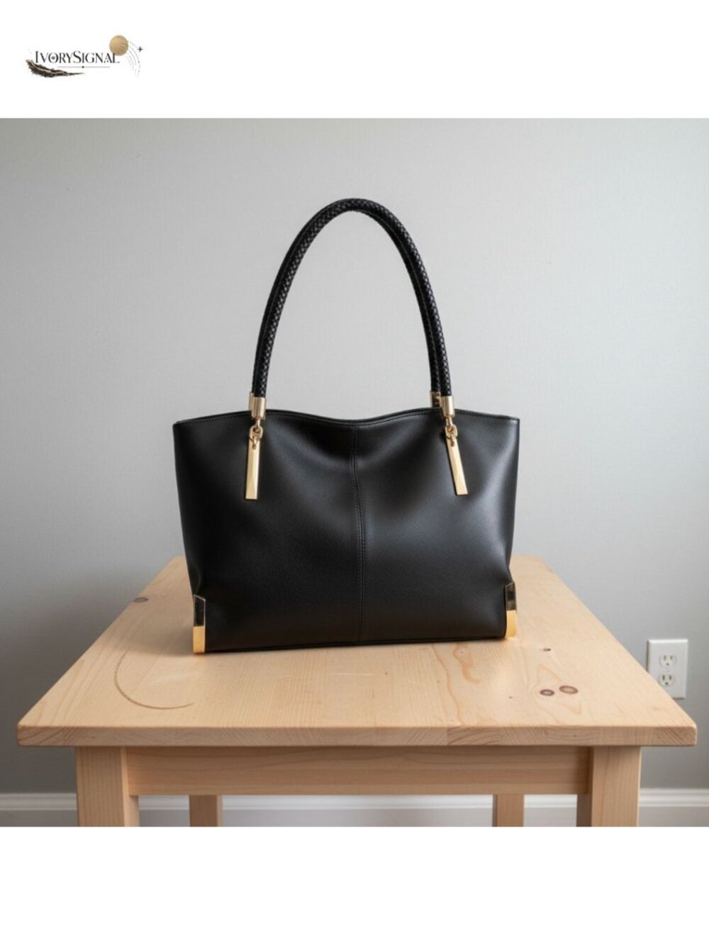 Large Leather Tote Handbag with Zipper Closure for Women